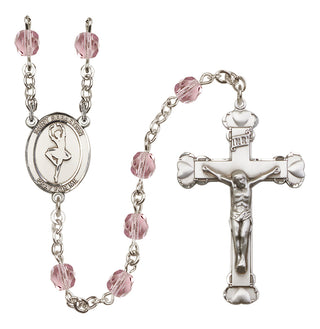 Silver-Plated 6mm Saint Sebastian/Dance Rosary
