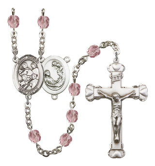 Saint Cecilia and Marching Band Rosary with Light Amethyst Beads