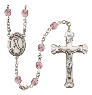 Silver-Plated 6mm Saint Sebastian / Softball Rosary