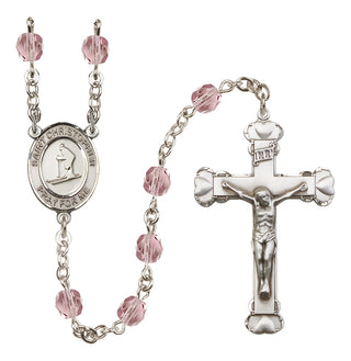 Silver-Plated 6mm Saint Christopher / Skiing Rosary