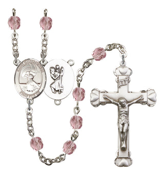 Saint CHRISTOPHER and Water Polo-Women Rosary with Light Amethyst Beads