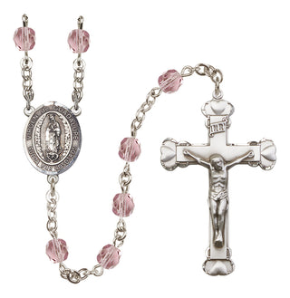 Silver-Plated 6mm Virgen de Guadalupe  Engraved Catholic Rosaries