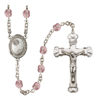 Silver-Plated 6mm Footprints / Cross  Engraved Catholic Rosaries