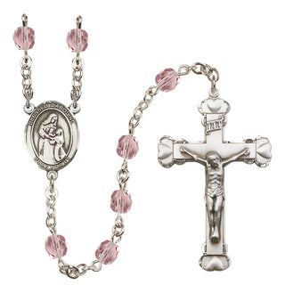 Silver-Plated 6mm Blessed Caroline Gerhardinger  Engraved Catholic Rosaries
