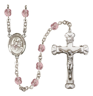 Silver-Plated 6mm Saint Lidwina of Schiedam  Engraved Catholic Rosaries