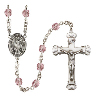 Silver-Plated 6mm Saint Juliana of Cumae  Engraved Catholic Rosaries