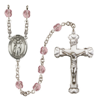 Silver-Plated 6mm Saint Ivo of Kelmartin  Engraved Catholic Rosaries
