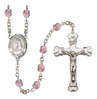 Silver-Plated 6mm Saint Pauline Visintainer  Engraved Catholic Rosaries