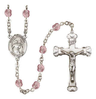 Silver-Plated 6mm Saint Theodore Stratelates  Engraved Catholic Rosaries