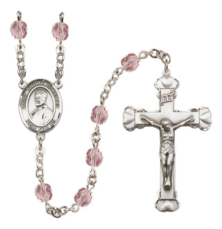 Silver-Plated 6mm Saint Andre Bessette  Engraved Catholic Rosaries