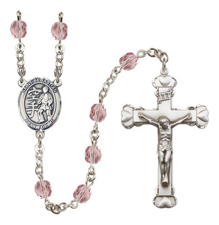 Silver-Plated 6mm Saint Sebastian/Karate Rosary