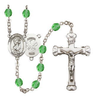 Silver-Plated 6mm Saint Christopher / Nat'l Guard Rosary