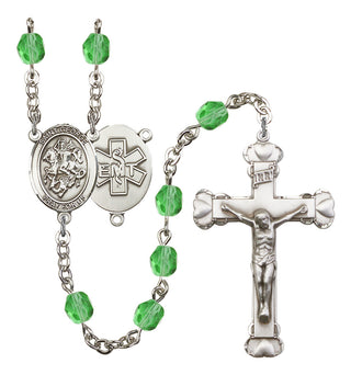 Saint George and EMT Rosary with Peridot Beads