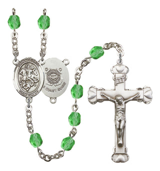 Saint George and Coast Guard Rosary with Peridot Beads