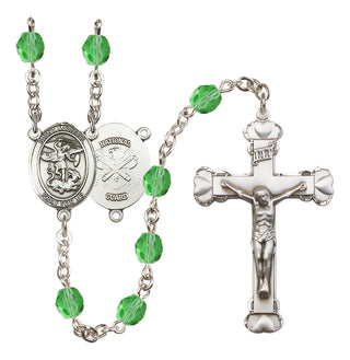 Silver-Plated 6mm Saint Michael / Nat'l Guard Rosary
