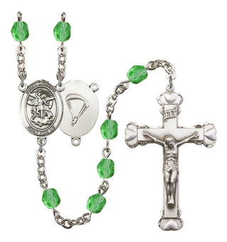 Saint Michael and Paratrooper Rosary with Peridot Beads