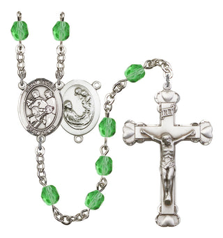 Saint Cecilia and Marching Band Rosary with Peridot Beads