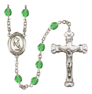 Silver-Plated 6mm Saint Sebastian / Rugby Rosary