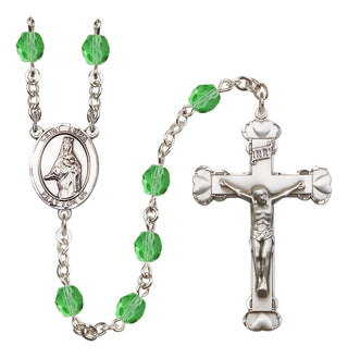 Silver-Plated 6mm Saint Emma Uffing  Engraved Catholic Rosaries