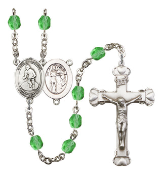 Saint Sebastian and Wrestling Rosary with Peridot Beads