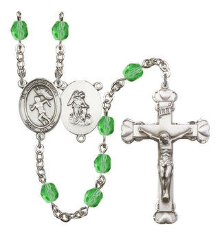 Guardian Angel and Track&Field Rosary with Peridot Beads