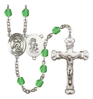 Guardian Angel and Swimming Rosary with Peridot Beads
