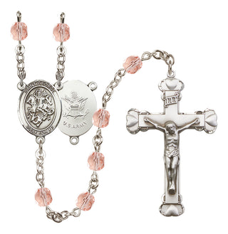 Silver-Plated 6mm Saint George / Army Rosary