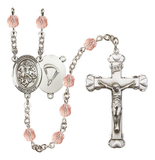 Silver-Plated 6mm Saint George / Paratrooper Rosary