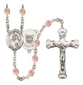 Silver-Plated 6mm Saint Joan of Arc /Coast Guard Rosary