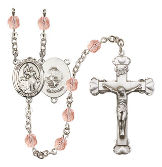 Silver-Plated 6mm Saint Joan of Arc / Marines Rosary