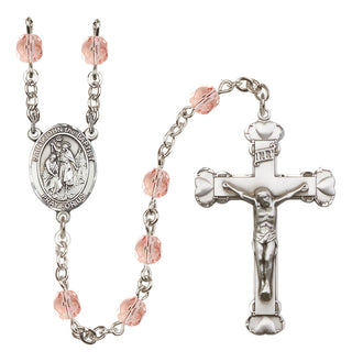 Silver-Plated 6mm Saint John the Baptist  Engraved Catholic Rosaries