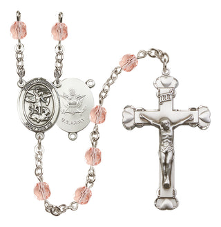 Silver-Plated 6mm Saint Michael / Army Rosary