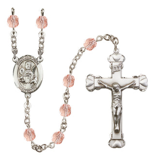 Silver-Plated 6mm Saint Raymond Nonnatus  Engraved Catholic Rosaries