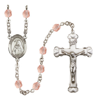 Silver-Plated 6mm Saint Teresa of Avila  Engraved Catholic Rosaries