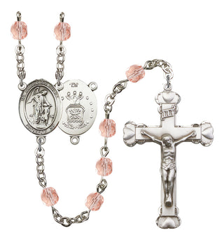 Guardian Angel and Air Force Rosary with Pink Beads