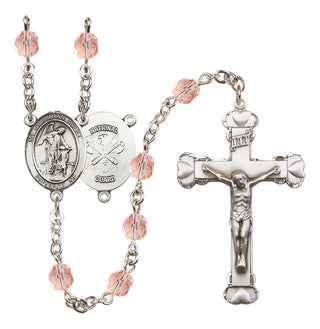 Silver-Plated 6mm Guardian Angel / Nat'l Guard Rosary