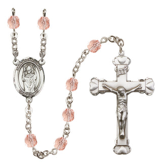 Silver-Plated 6mm Saint Stanislaus  Engraved Catholic Rosaries