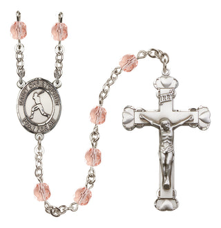 Silver-Plated 6mm Saint Christopher/Baseball Rosary