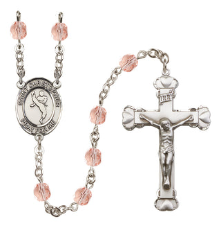 Silver-Plated 6mm Saint Christopher/Martial Arts Rosary