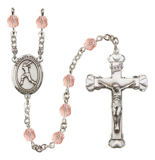 Silver-Plated 6mm Saint Sebastian / Softball Rosary