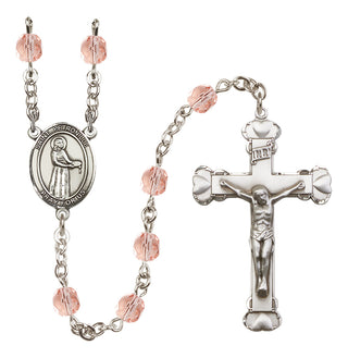 Silver-Plated 6mm Saint Petronille  Engraved Catholic Rosaries