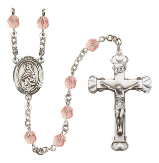 Silver-Plated 6mm Saint Matilda  Engraved Catholic Rosaries