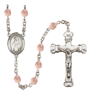 Silver-Plated 6mm Saint Hildegard von Bingen  Engraved Catholic Rosaries