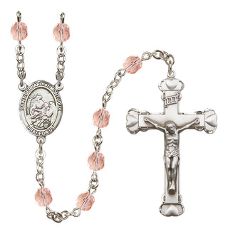 Silver-Plated 6mm Saint Bernard of Montjoux  Engraved Catholic Rosaries