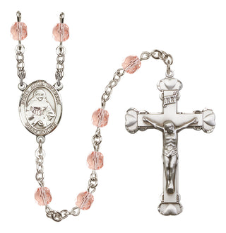 Silver-Plated 6mm Saint Julia Billiart  Engraved Catholic Rosaries