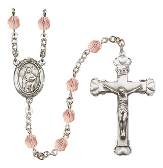 Silver-Plated 6mm Saint Deborah  Engraved Catholic Rosaries