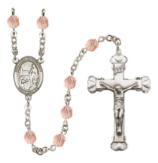 Silver-Plated 6mm Our Lady of Lourdes  Engraved Catholic Rosaries