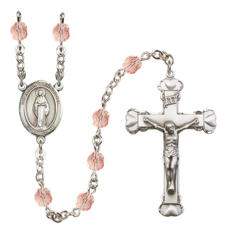 Silver-Plated 6mm Virgin of the Globe  Engraved Catholic Rosaries