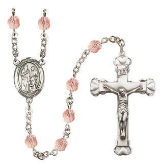 Silver-Plated 6mm Saint Joachim  Engraved Catholic Rosaries
