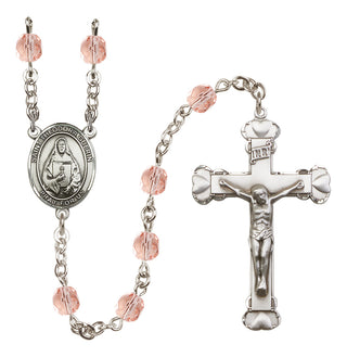 Silver-Plated 6mm Saint Theodora  Engraved Catholic Rosaries